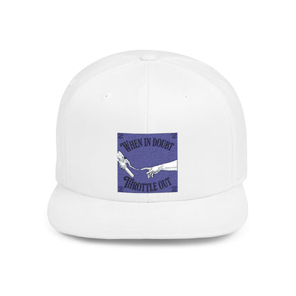When in doubt throttle out blue flat brim snapback