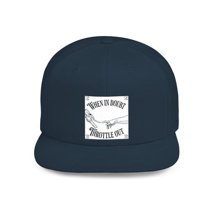 When in doubt throttle out white flat brim snapback