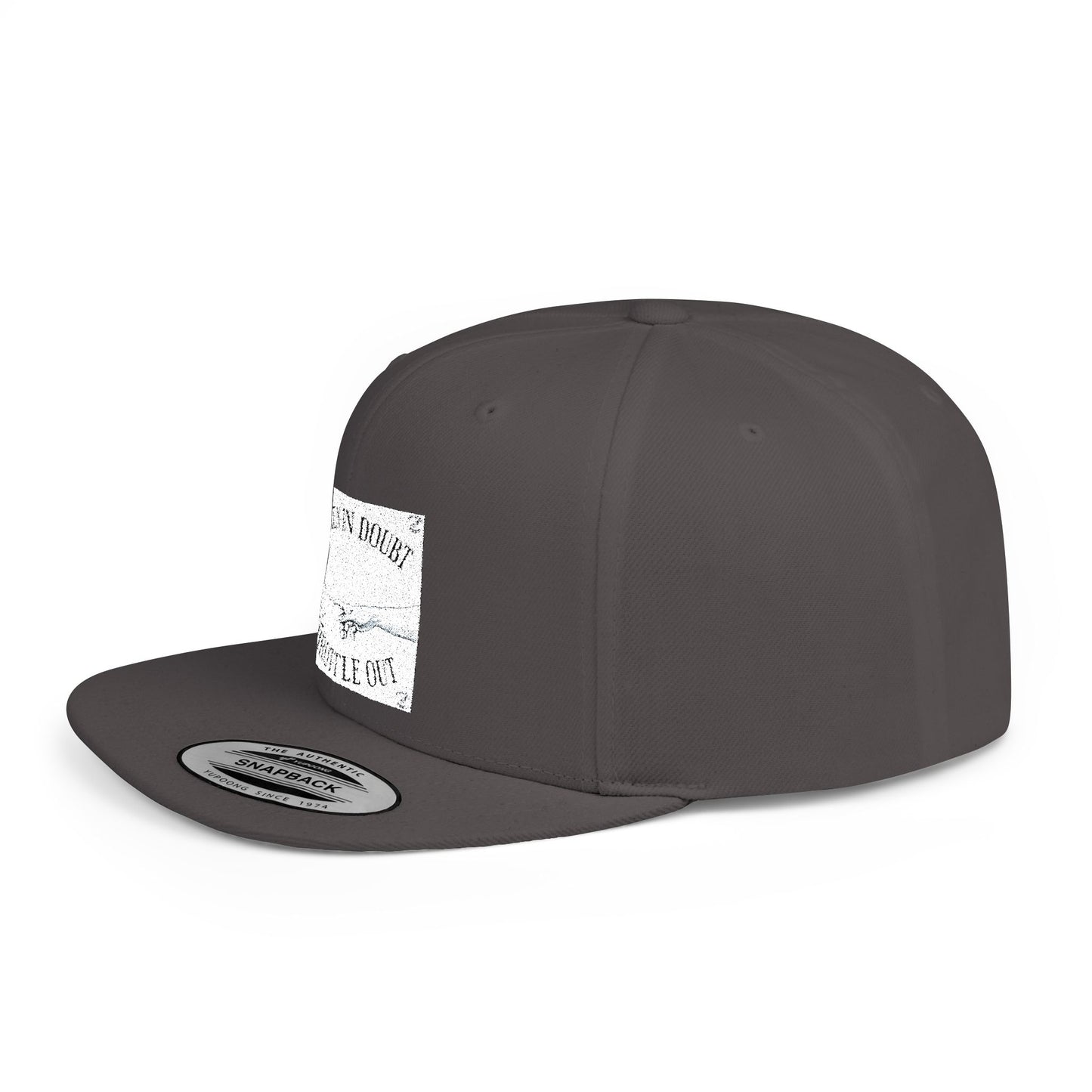 When in doubt throttle out white flat brim snapback