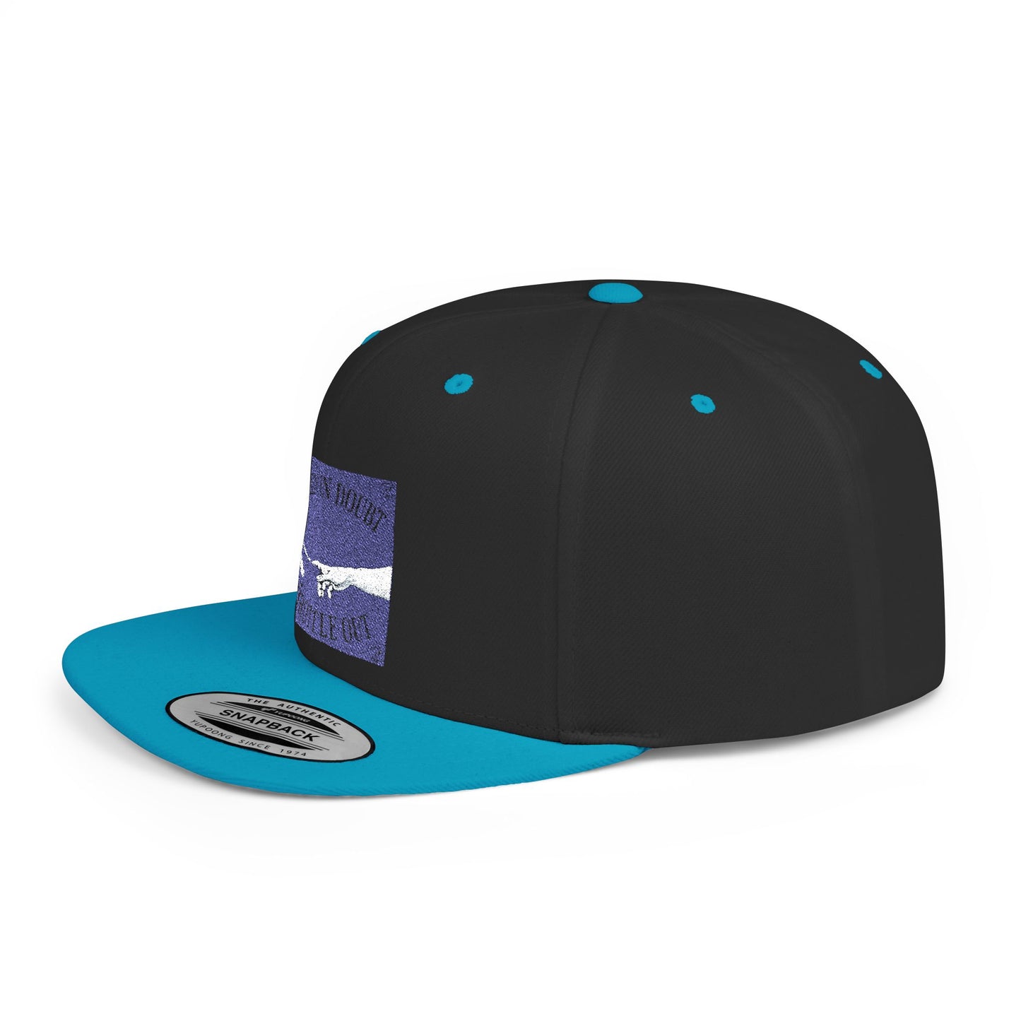 When in doubt throttle out blue flat brim snapback