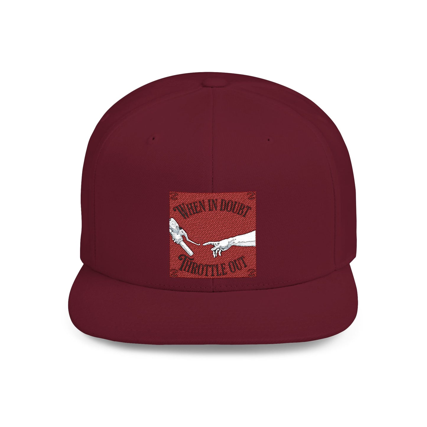 When in doubt throttle out red flat brim snapback