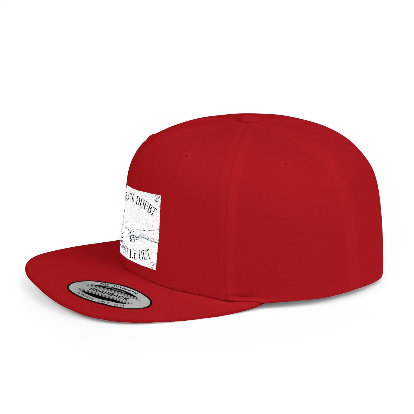 When in doubt throttle out white flat brim snapback