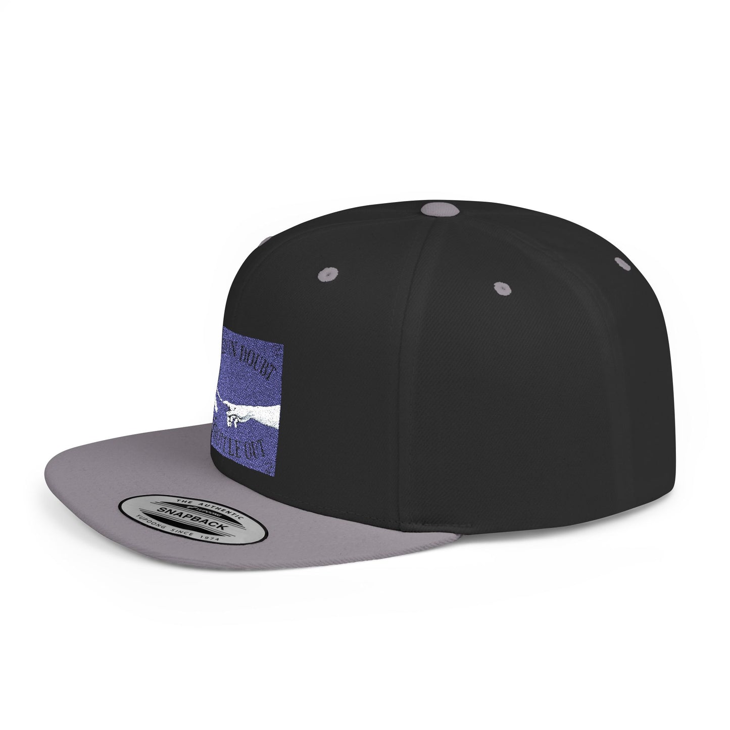 When in doubt throttle out blue flat brim snapback