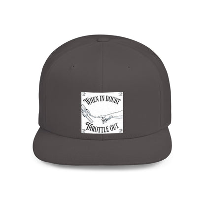 When in doubt throttle out white flat brim snapback