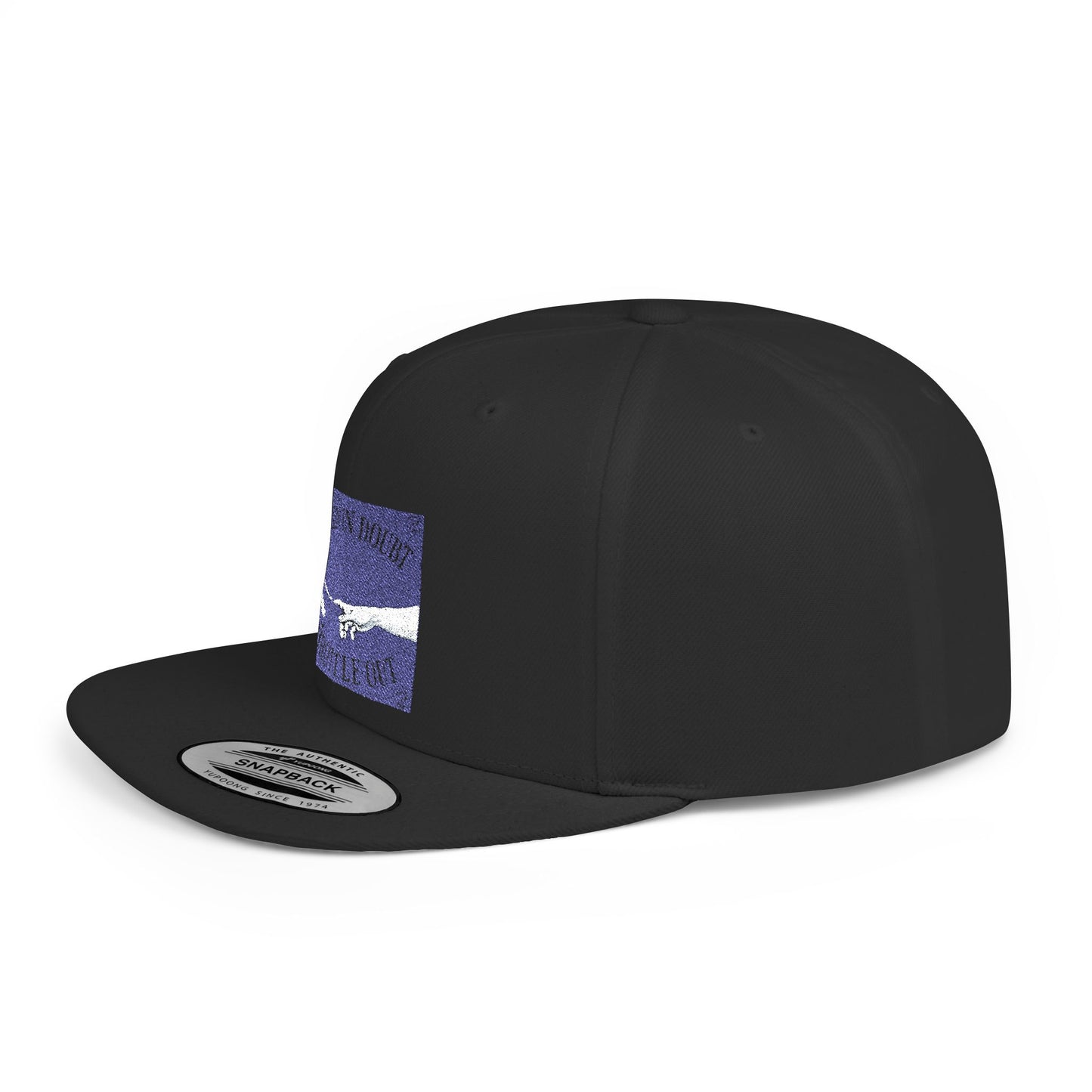 When in doubt throttle out blue flat brim snapback