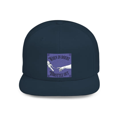 When in doubt throttle out blue flat brim snapback