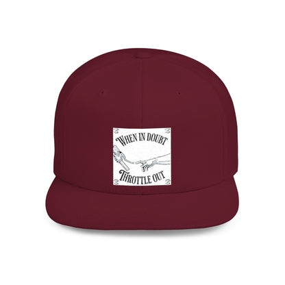 When in doubt throttle out white flat brim snapback