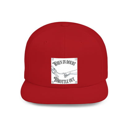 When in doubt throttle out white flat brim snapback