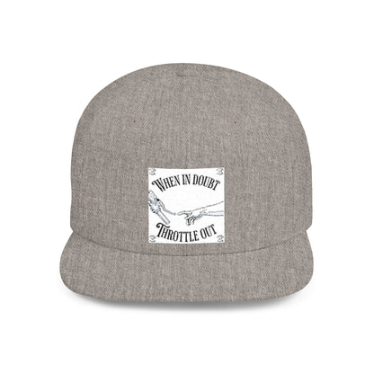When in doubt throttle out white flat brim snapback