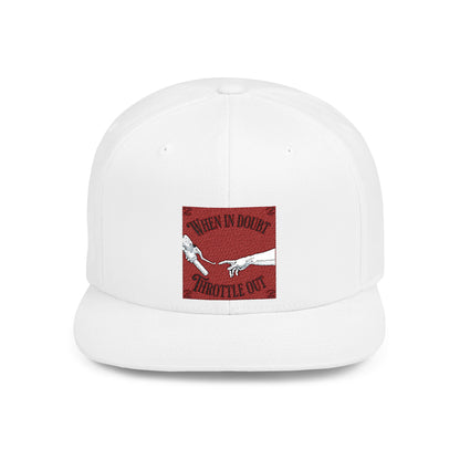 When in doubt throttle out red flat brim snapback