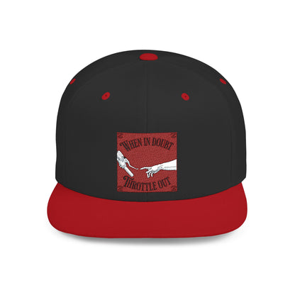 When in doubt throttle out red flat brim snapback