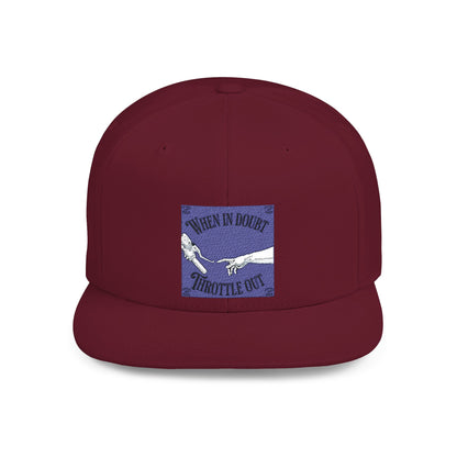 When in doubt throttle out blue flat brim snapback