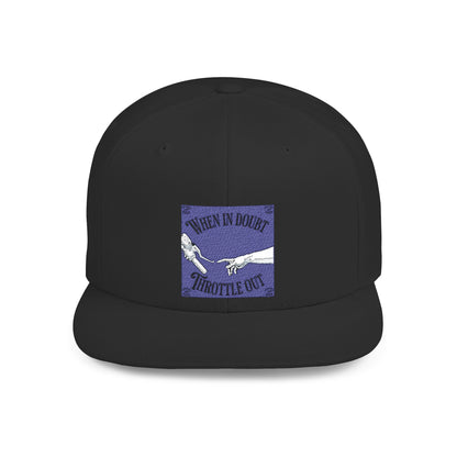 When in doubt throttle out blue flat brim snapback