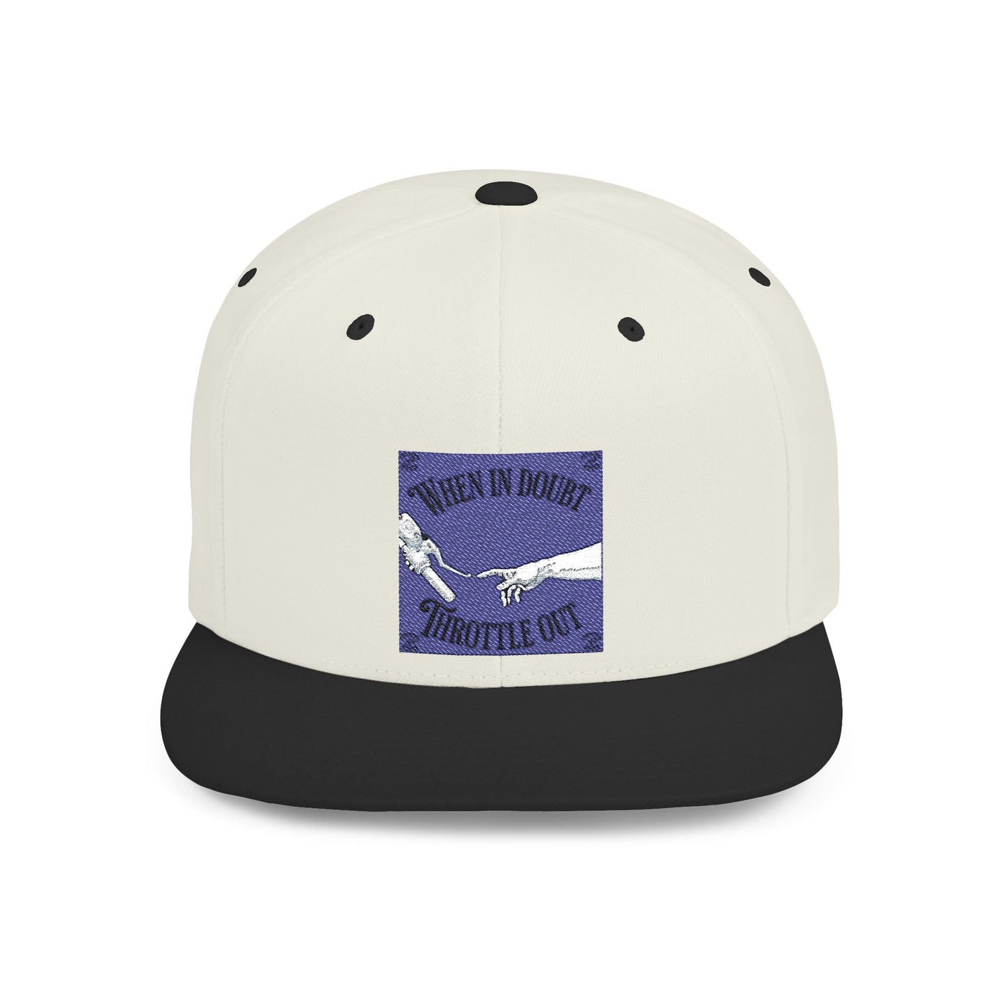 When in doubt throttle out blue flat brim snapback