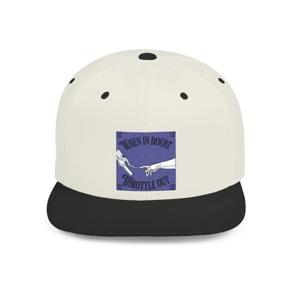 When in doubt throttle out blue flat brim snapback