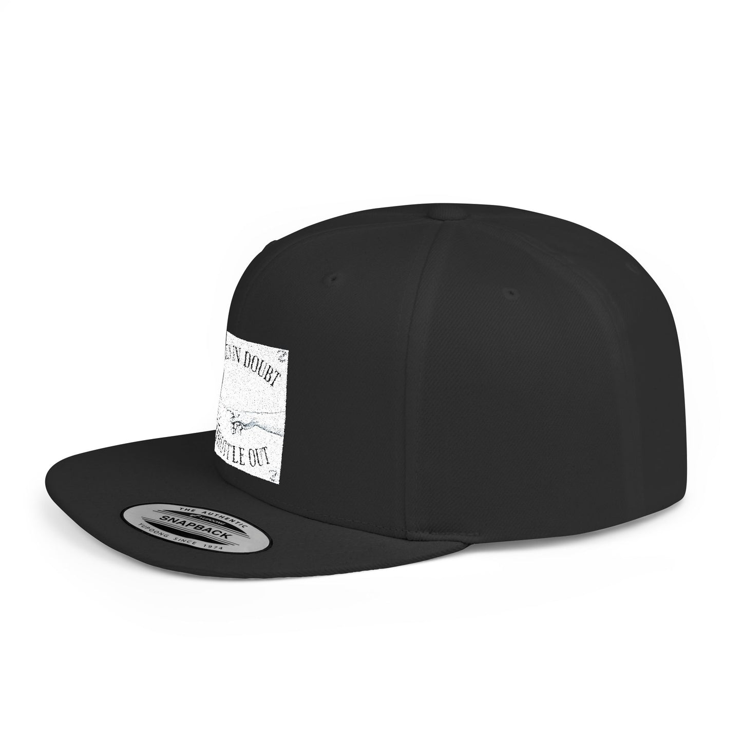When in doubt throttle out white flat brim snapback