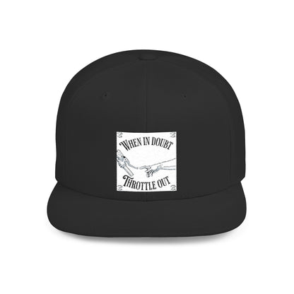 When in doubt throttle out white flat brim snapback