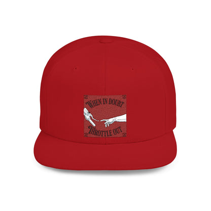 When in doubt throttle out red flat brim snapback