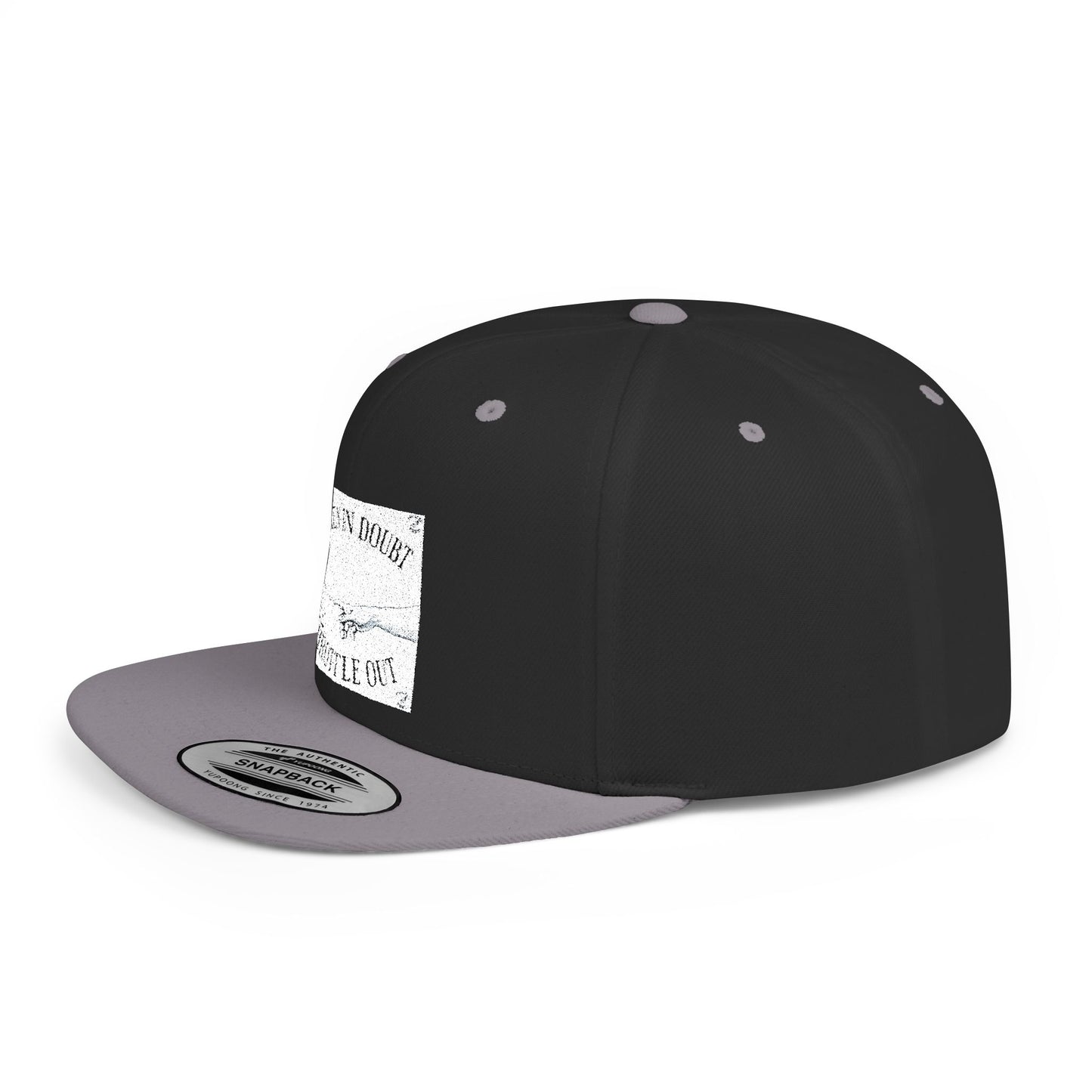 When in doubt throttle out white flat brim snapback