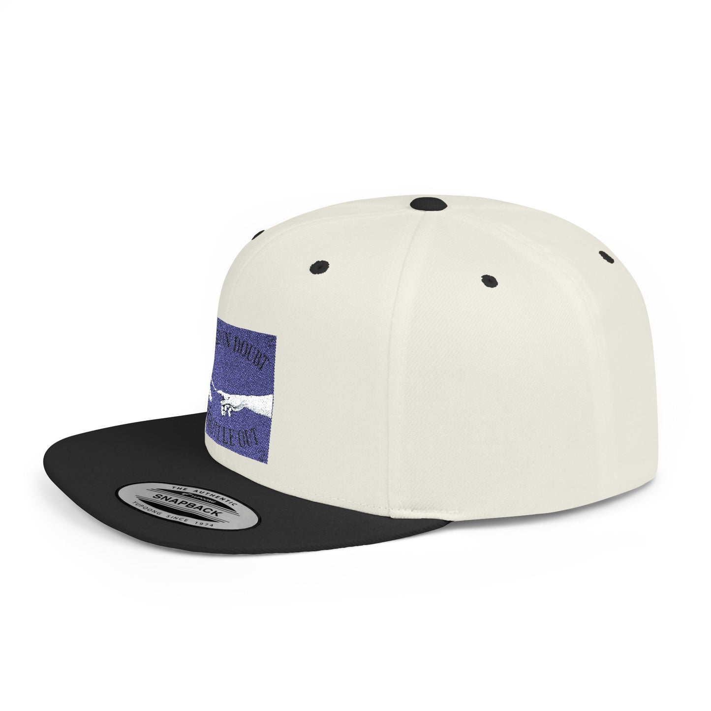 When in doubt throttle out blue flat brim snapback