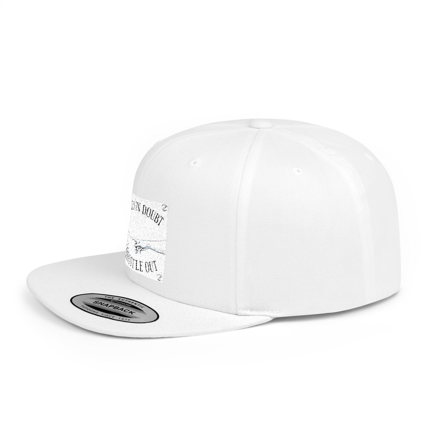 When in doubt throttle out white flat brim snapback