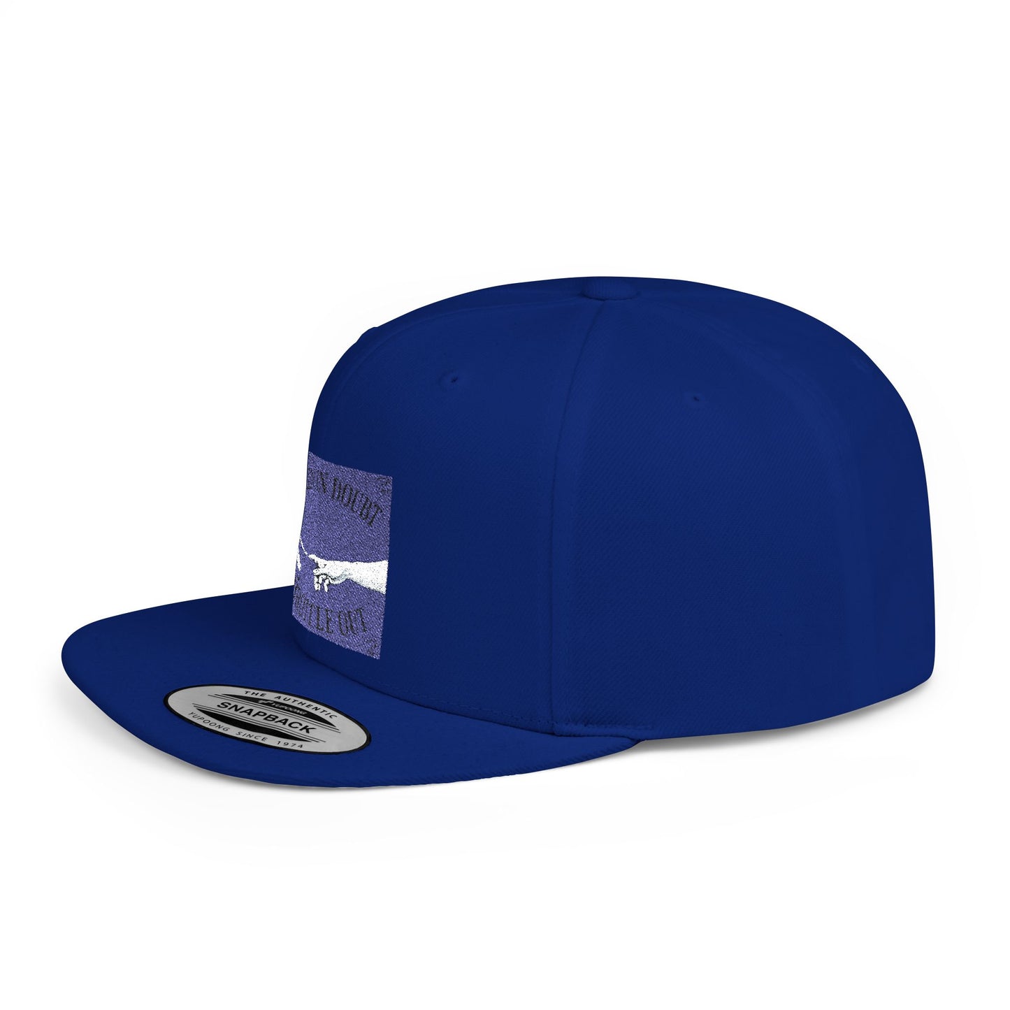When in doubt throttle out blue flat brim snapback