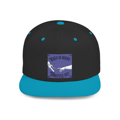 When in doubt throttle out blue flat brim snapback